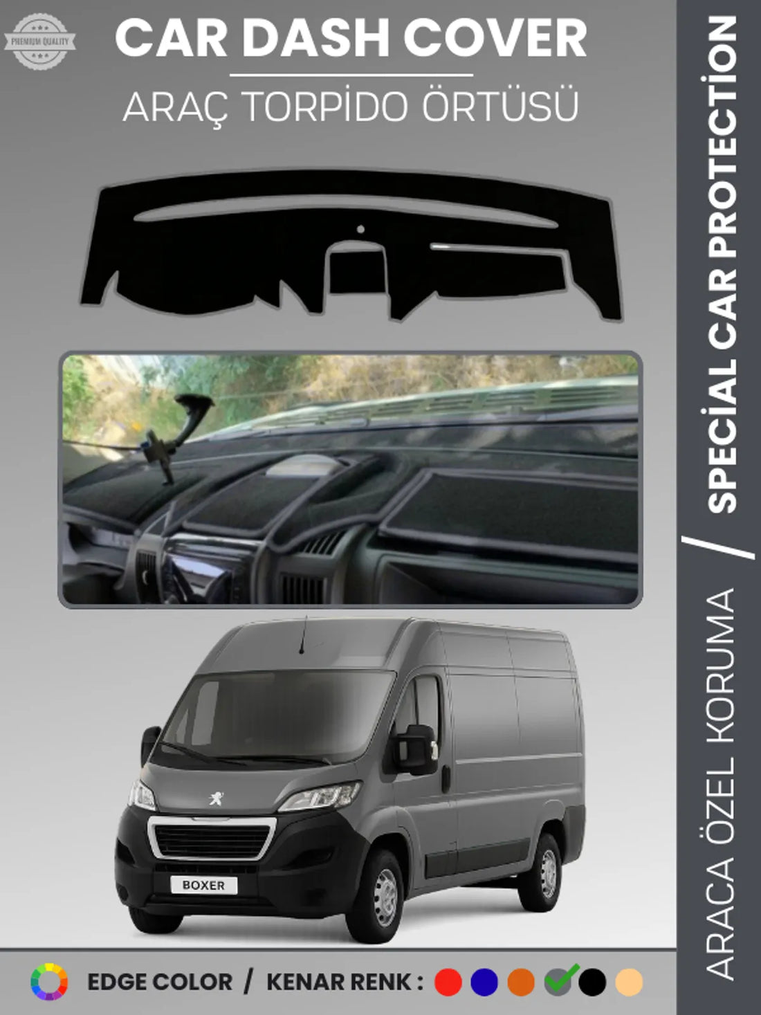 PEUGEOT BOXER (2017-2021) Uyumlu Torpido Örtüsü Araca Özel Ön Göğüs Koruma