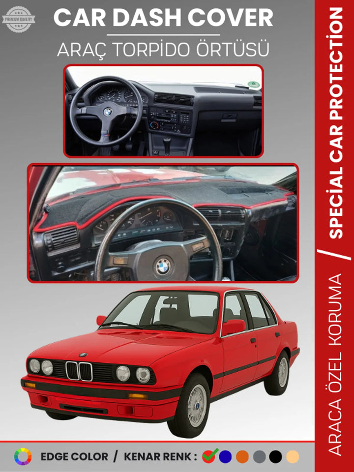 BMW E30 3 SERİSİ (1982-1991) Uyumlu Torpido Örtüsü Araca Özel Ön Göğüs Koruma