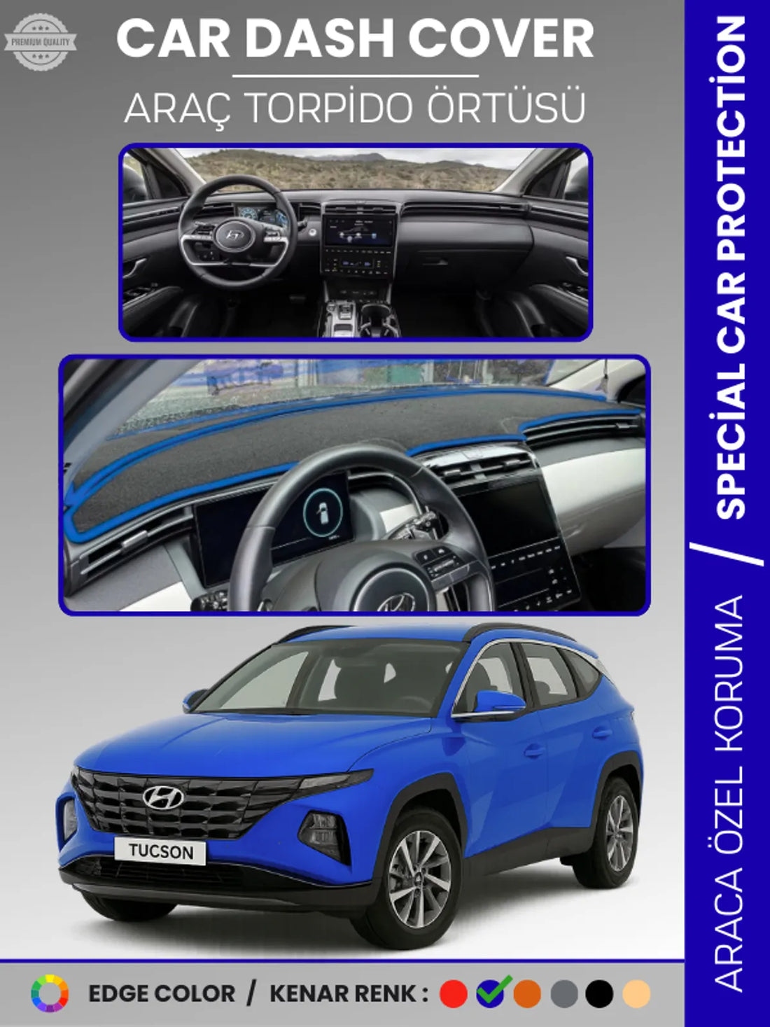 HYUNDAI TUCSON NX4 (2021-2024) Uyumlu Torpido Örtüsü Araca Özel Ön Göğüs Koruma
