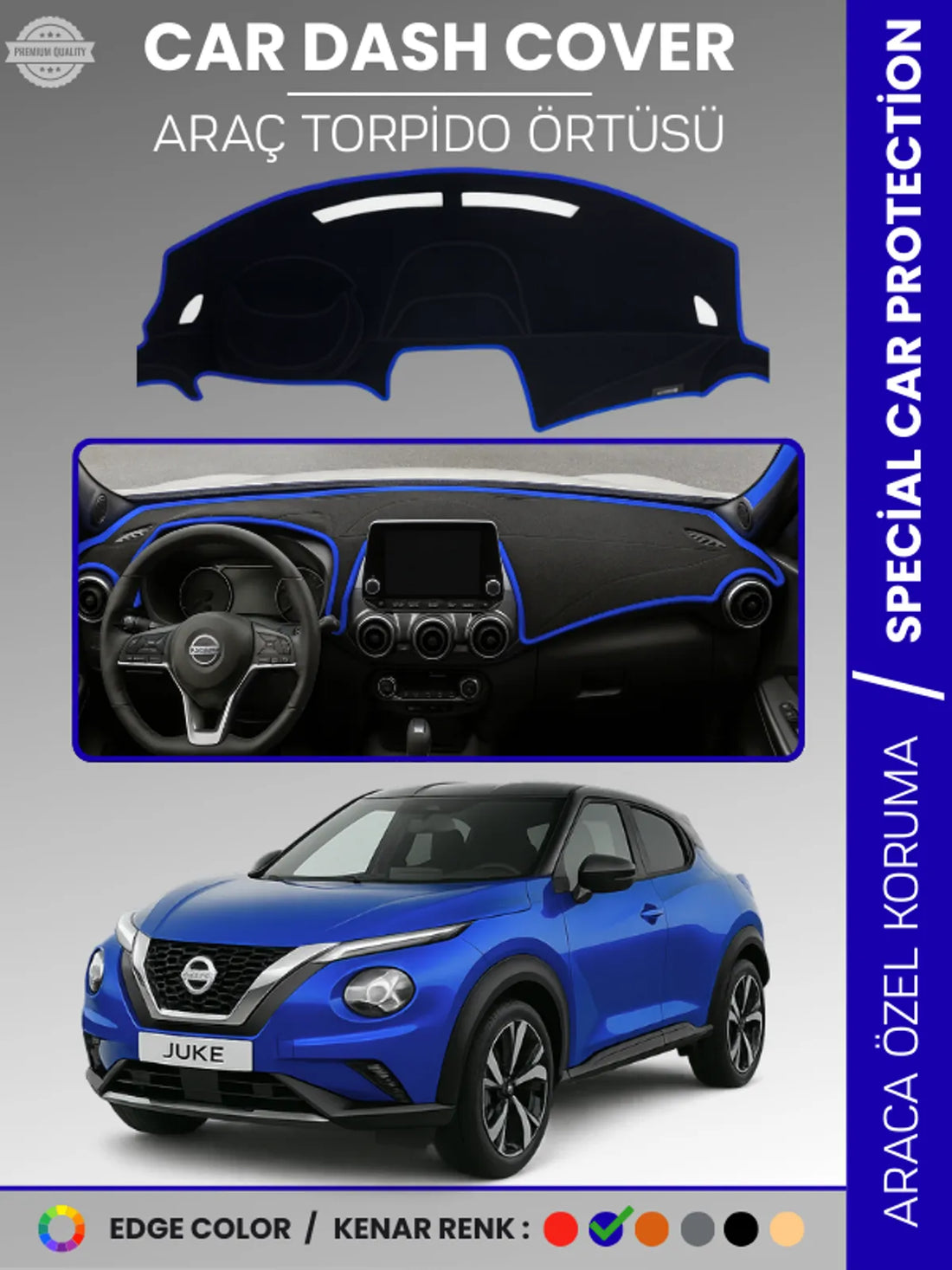 NISSAN JUKE F16 (2019-2025) Uyumlu Torpido Örtüsü Araca Özel Ön Göğüs Koruma