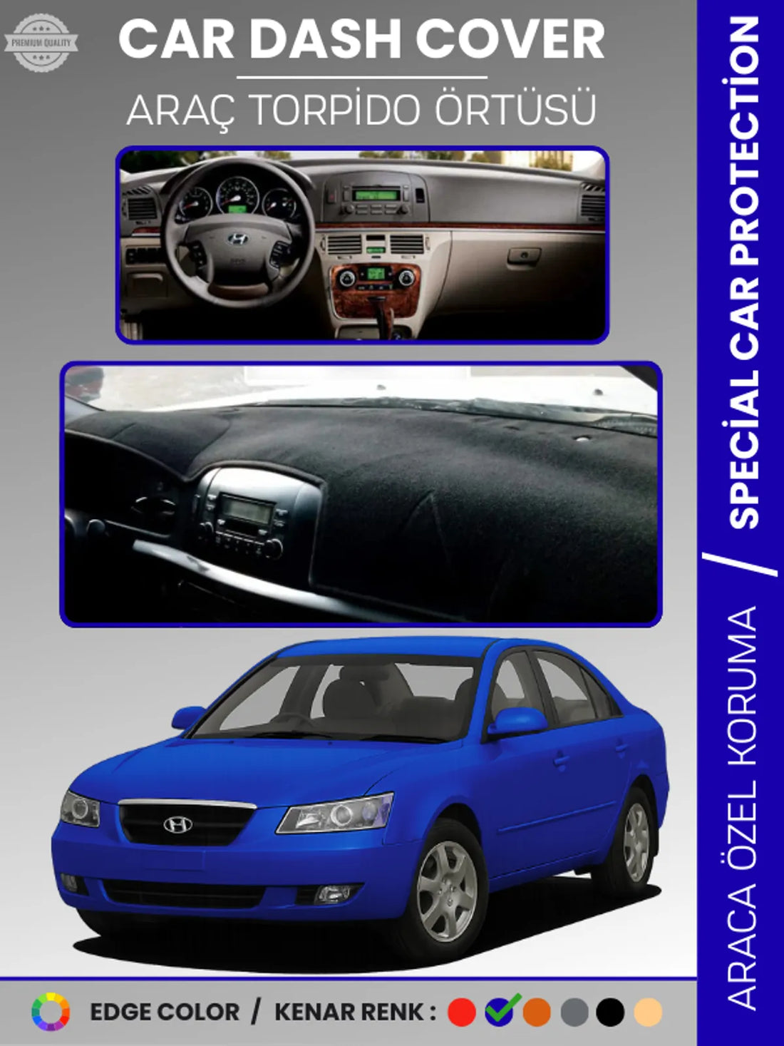 HYUNDAİ SONATA (2004-2007) Uyumlu Torpido Örtüsü Araca Özel Ön Göğüs Koruma