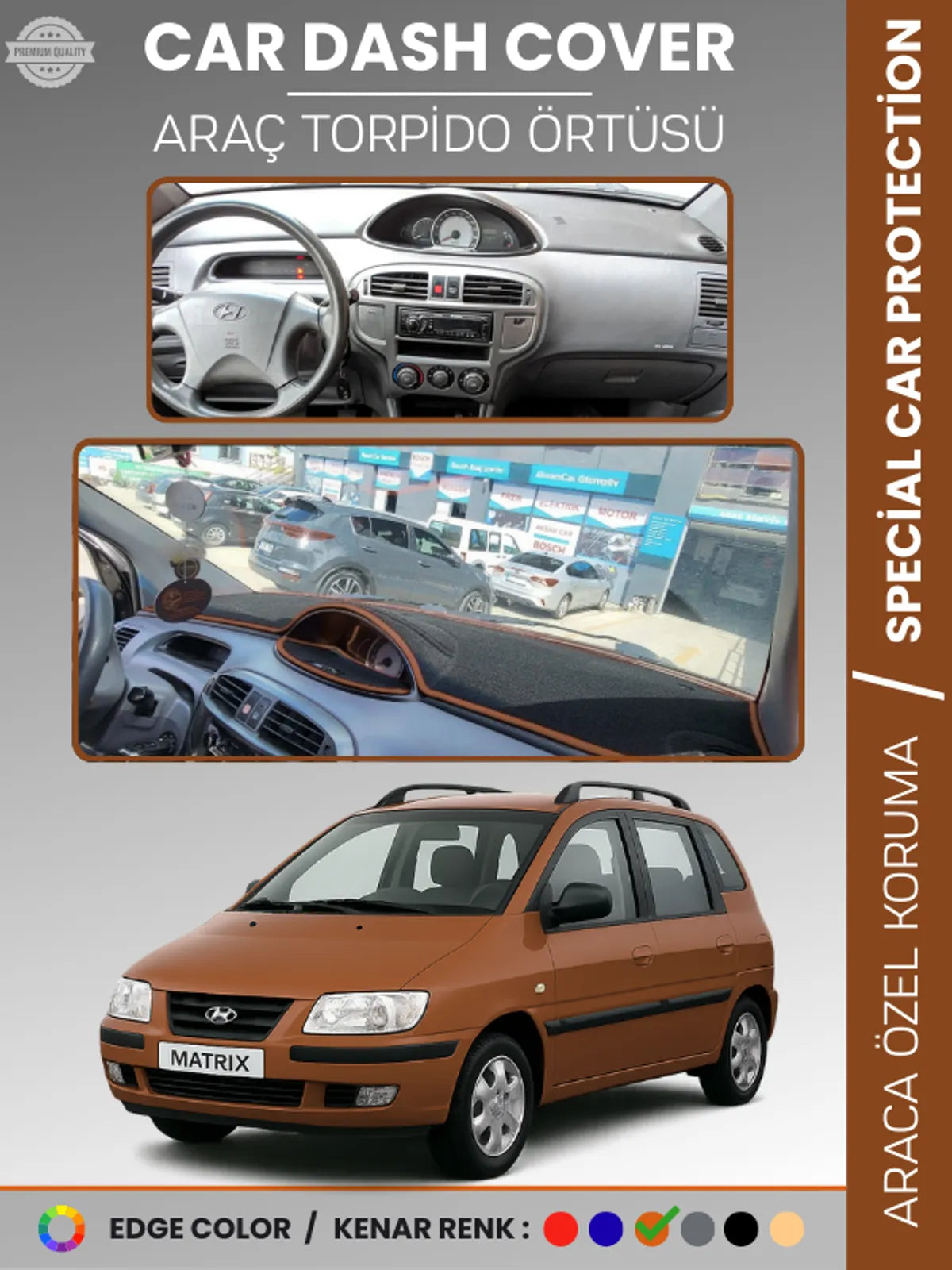 HYUNDAI MATRIX (2001-2010) Uyumlu Torpido Örtüsü Araca Özel Ön Göğüs Koruma