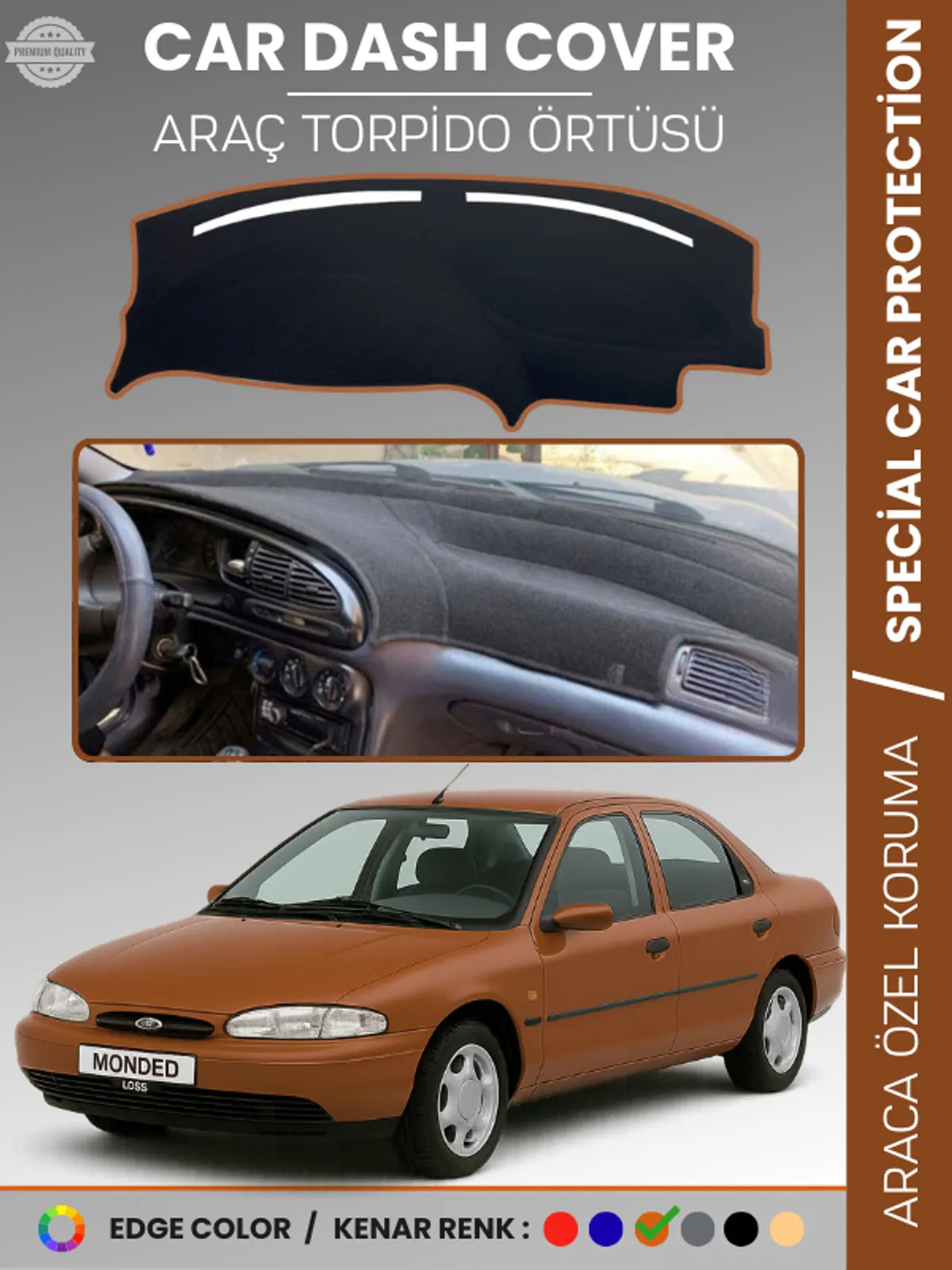FORD MONDEO (2000-2007) Uyumlu Torpido Örtüsü Araca Özel Ön Göğüs Koruma