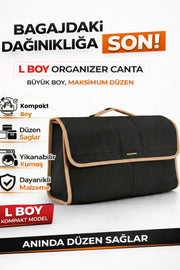 Oto Bagaj Çantası L Boy Kaymaz Cırt Bantlı Velur Kompakt Düzenleyici