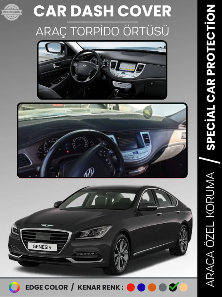 HYUNDAI GENESIS BH KASA (2008-2014) Uyumlu Torpido Örtüsü Araca Özel Ön Göğüs Koruma