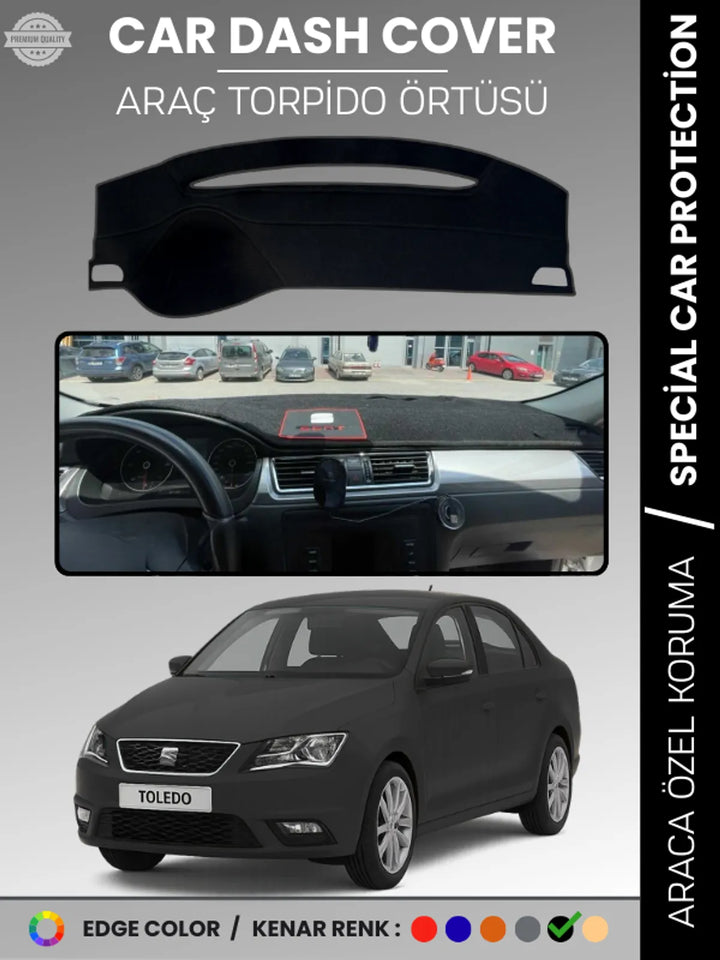 SEAT TOLEDO (2013-2017) Uyumlu Torpido Örtüsü Araca Özel Ön Göğüs Koruma