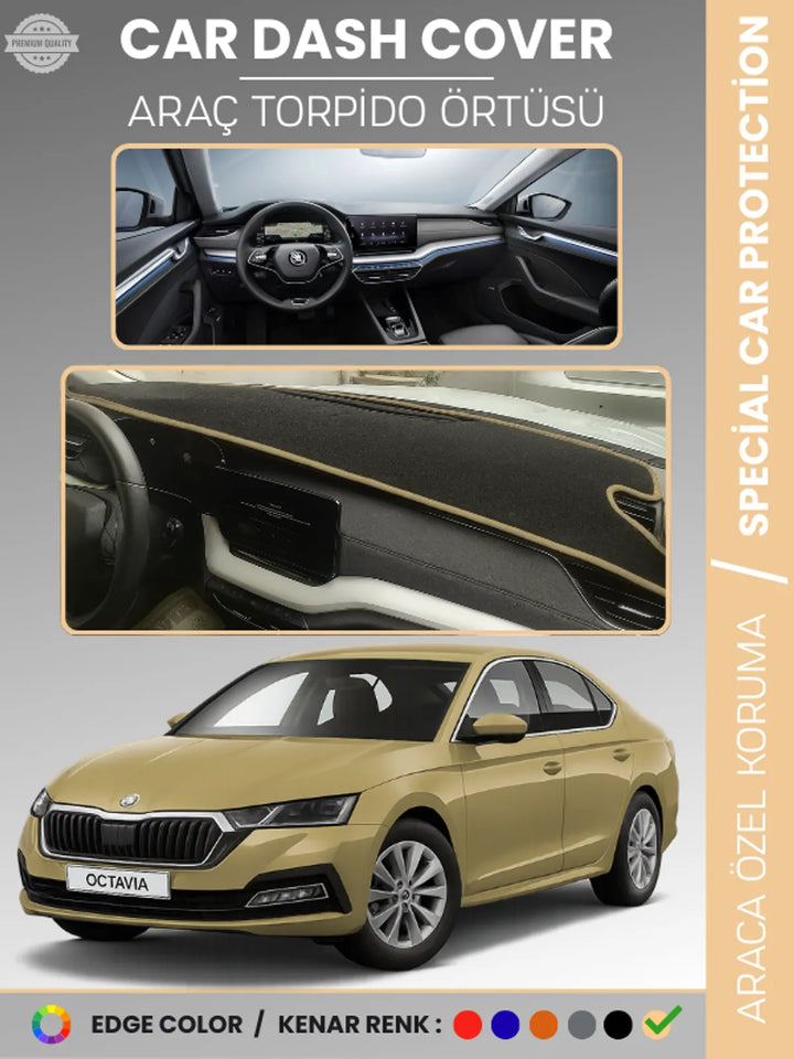 SKODA OCTAVIA A8 (2020-2024) Uyumlu Torpido Örtüsü Araca Özel Ön Göğüs Koruma