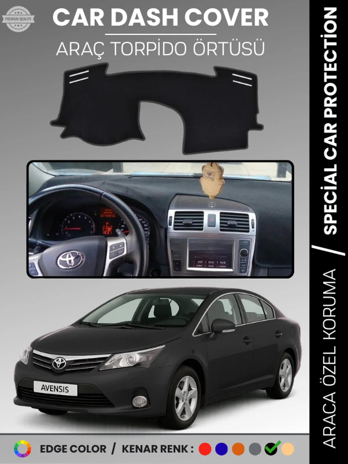TOYOTA AVENSIS T27 (2009-2018) Uyumlu Torpido Örtüsü Araca Özel Ön Göğüs Koruma