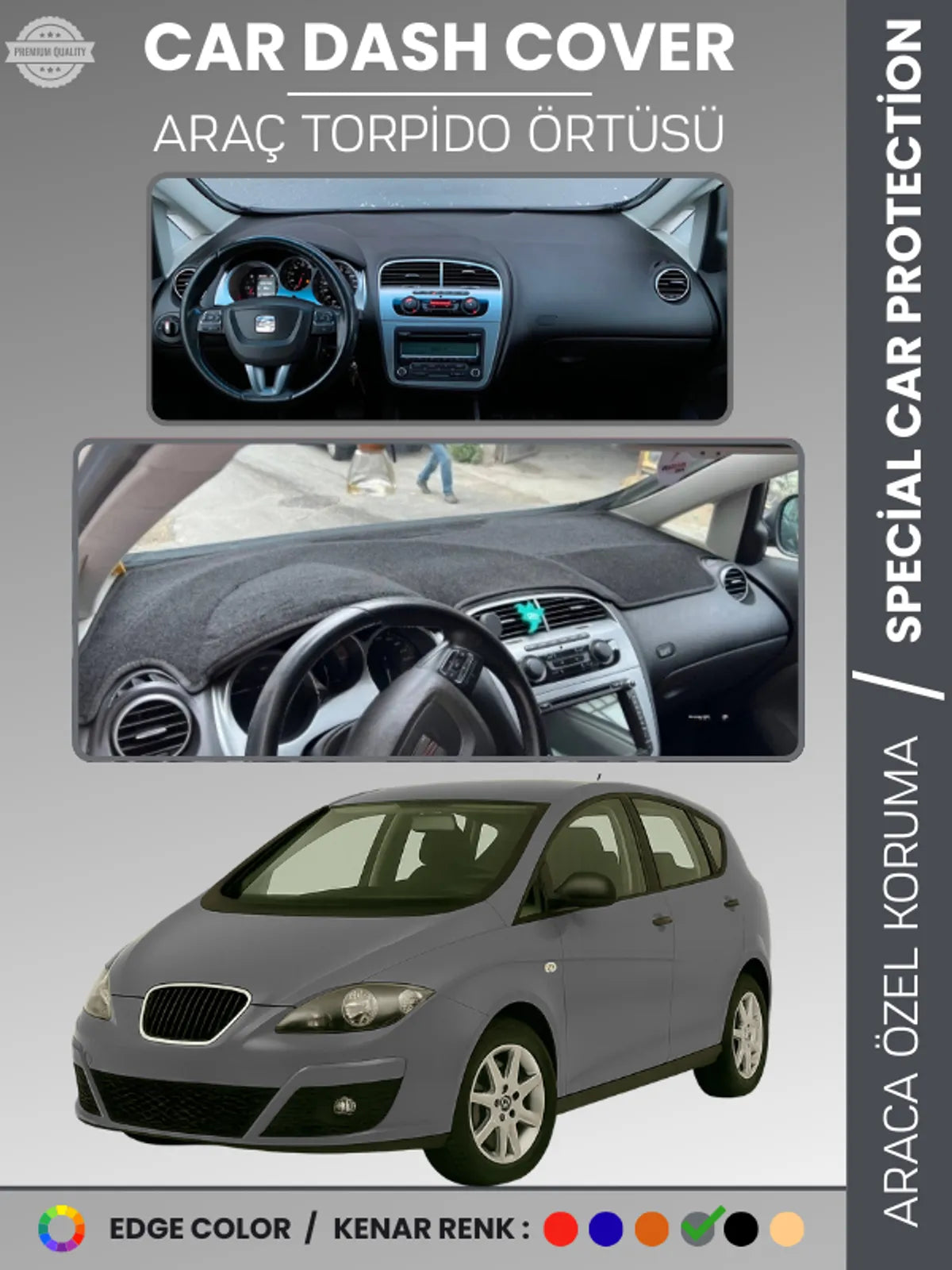 SEAT ALTEA (2010-2015) Uyumlu Torpido Örtüsü Araca Özel Ön Göğüs Koruma