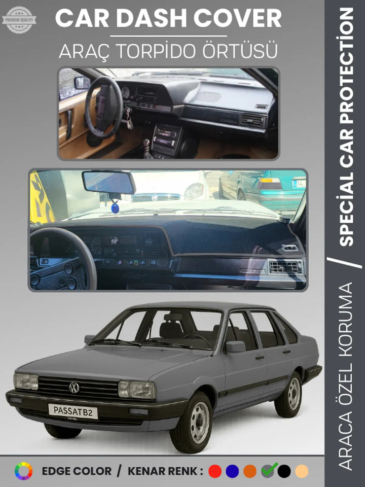 VOLKSWAGEN PASSAT B2 (1981-1988) Uyumlu Torpido Örtüsü Araca Özel Ön Göğüs Koruma