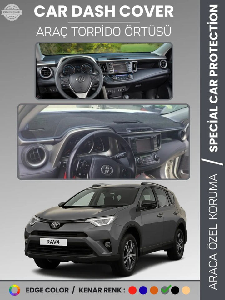 TOYOTA RAV4 XA40 (2013-2018) Uyumlu Torpido Örtüsü Araca Özel Ön Göğüs Koruma