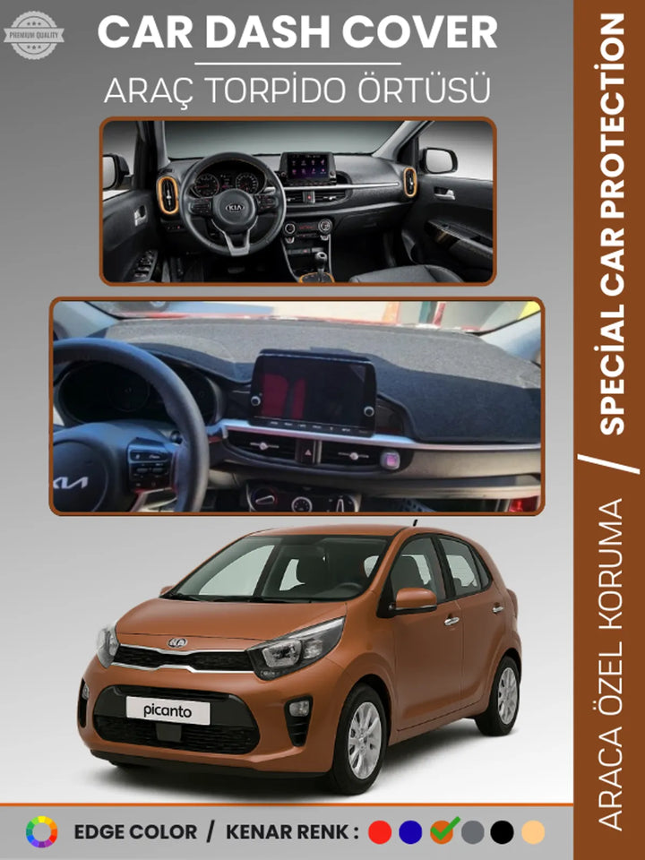 KIA PICANTO (2017-2023) Uyumlu Torpido Örtüsü Araca Özel Ön Göğüs Koruma