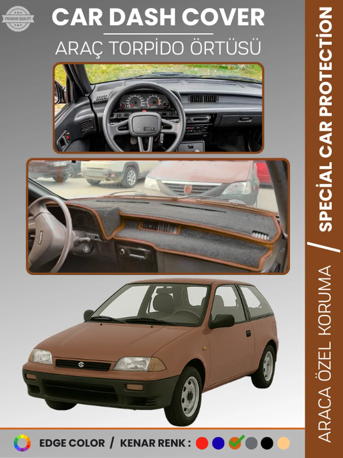SUZUKI SWİFT (1988-1994) Uyumlu Torpido Örtüsü Araca Özel Ön Göğüs Koruma