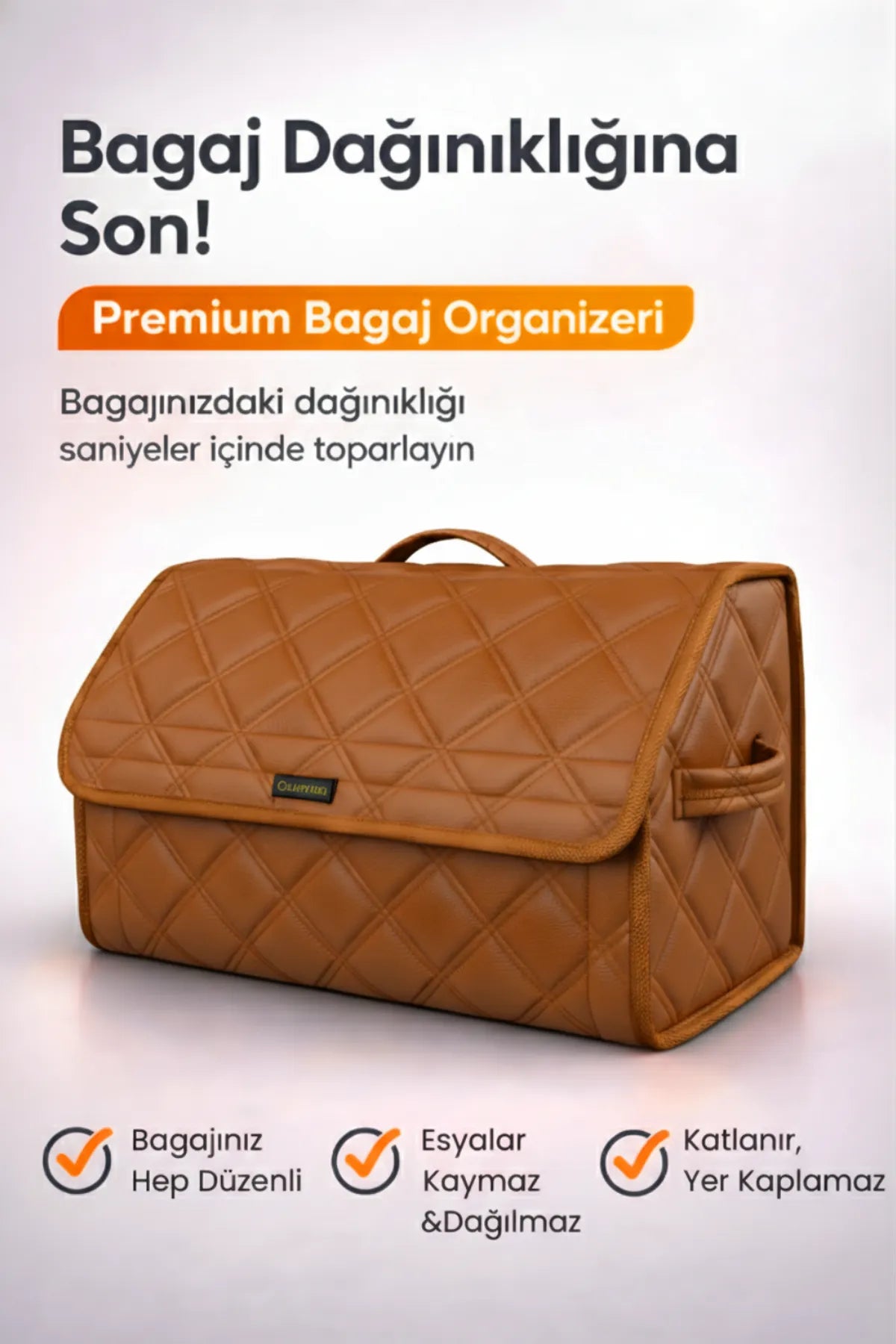 Oto Bagaj Çantası Çift Kat Deri Su Geçirmez Kaymaz Katlanır Araç Düzenleyici