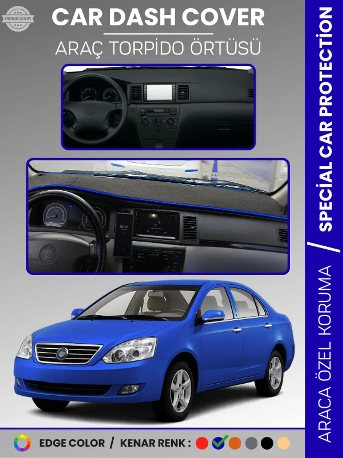 GEELY FC (2008-2012) Uyumlu Torpido Örtüsü Araca Özel Ön Göğüs Koruma