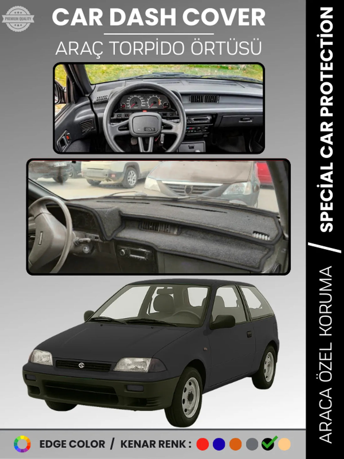 SUZUKI SWİFT (1988-1994) Uyumlu Torpido Örtüsü Araca Özel Ön Göğüs Koruma