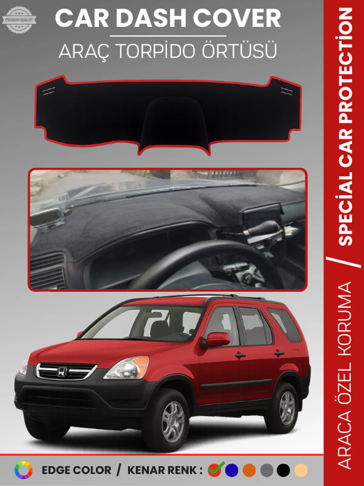 HONDA CR-V (2002-2006) Uyumlu Torpido Örtüsü Araca Özel Ön Göğüs Koruma