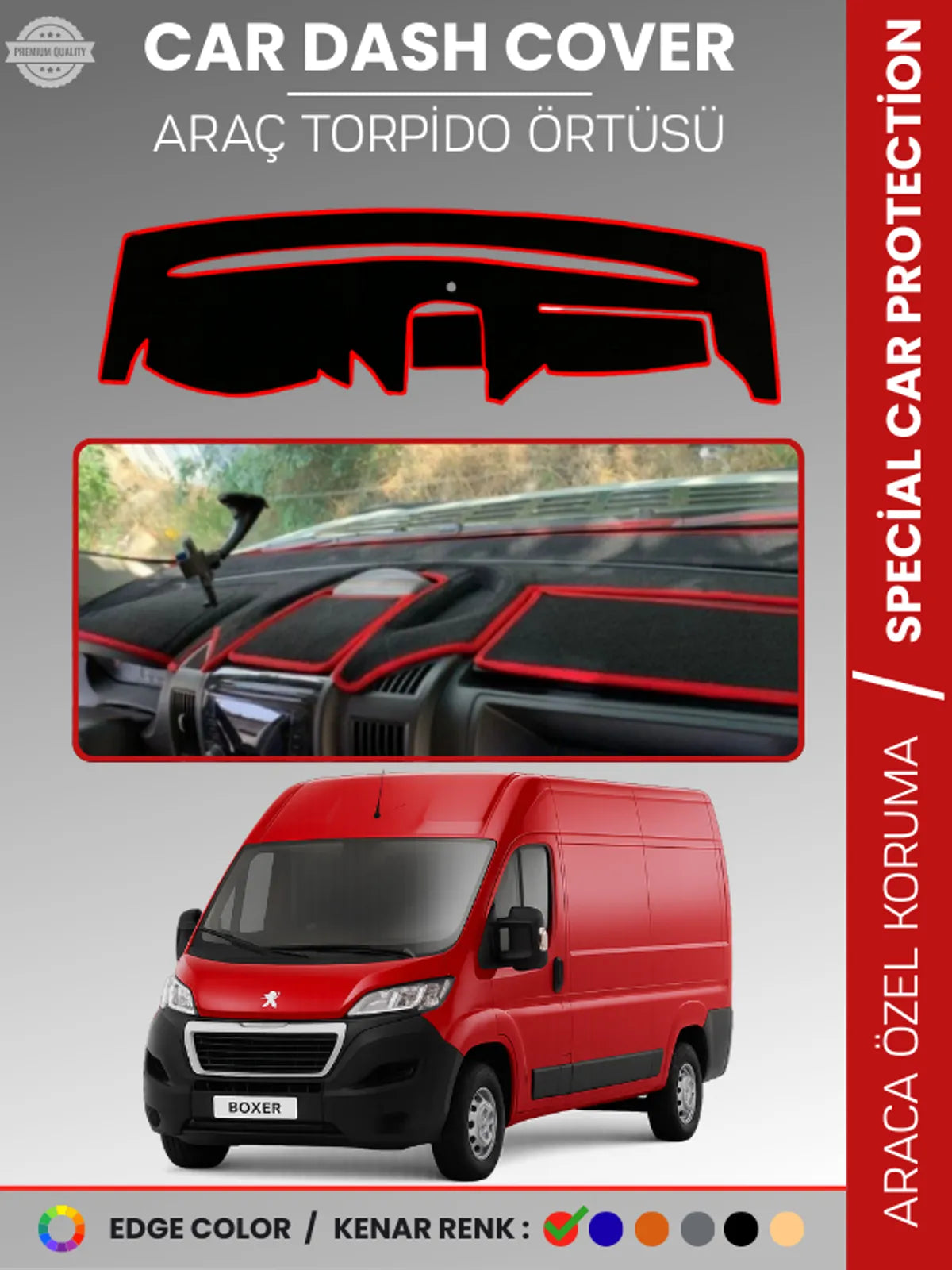 PEUGEOT BOXER (2017-2021) Uyumlu Torpido Örtüsü Araca Özel Ön Göğüs Koruma