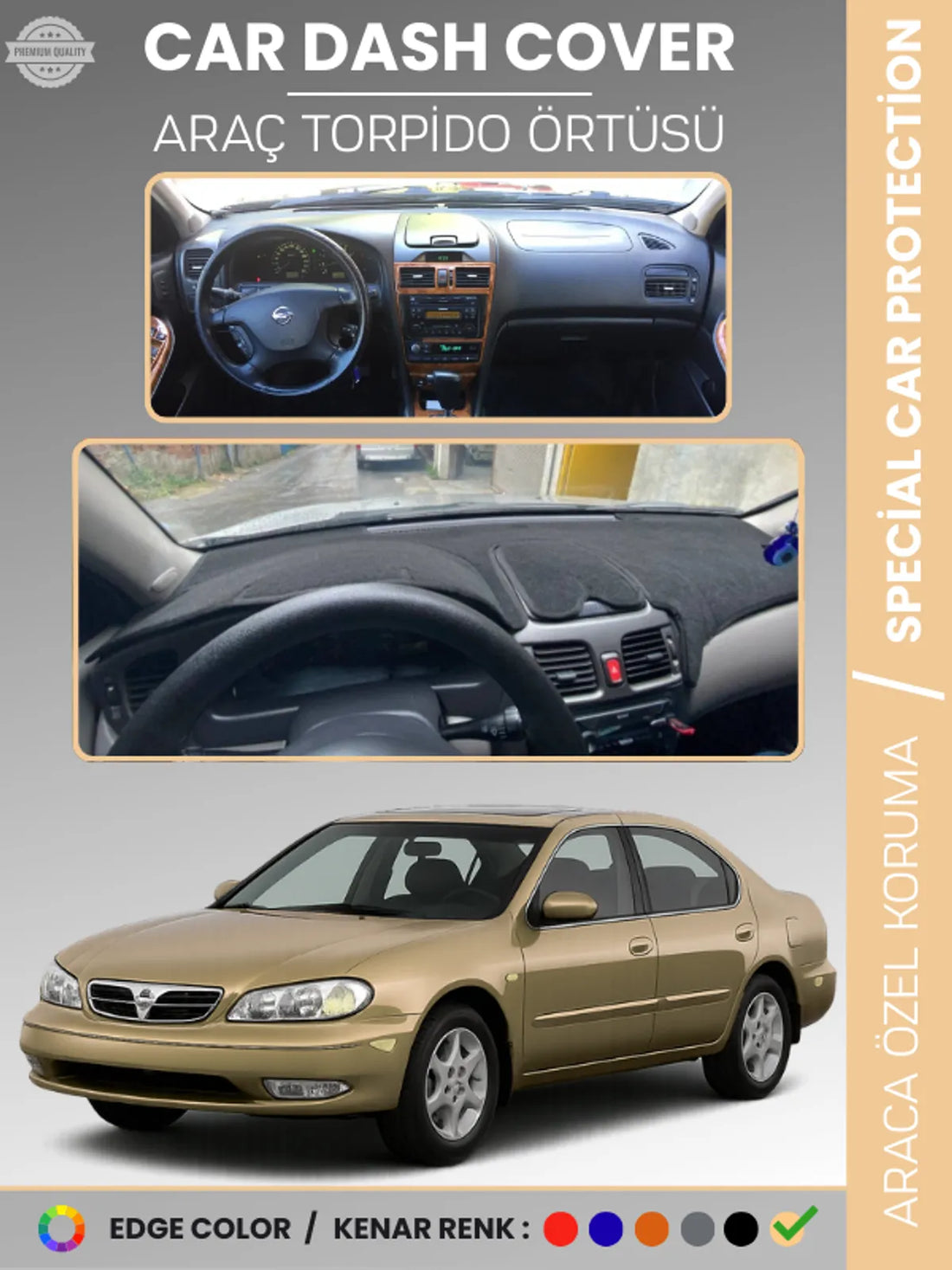 NISSAN MAXIMA A33 (2000-2003) Uyumlu Torpido Örtüsü Araca Özel Ön Göğüs Koruma