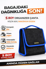 Oto Bagaj Çantası S Boy Kaymaz Cırt Bantlı Velur Kompakt Düzenleyici