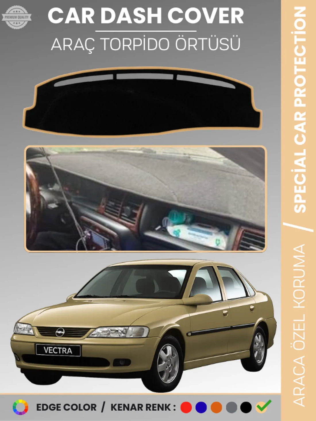 OPEL VECTRA B (1995-2001) Uyumlu Torpido Örtüsü Araca Özel Ön Göğüs Koruma