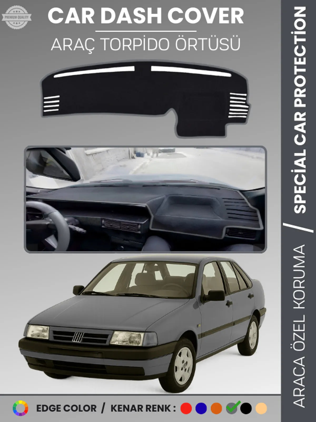 FIAT TEMPRA ANALOG MODEL DİJİTAL EKRAN Uyumlu Torpido Örtüsü Araca Özel Ön Göğüs Koruma