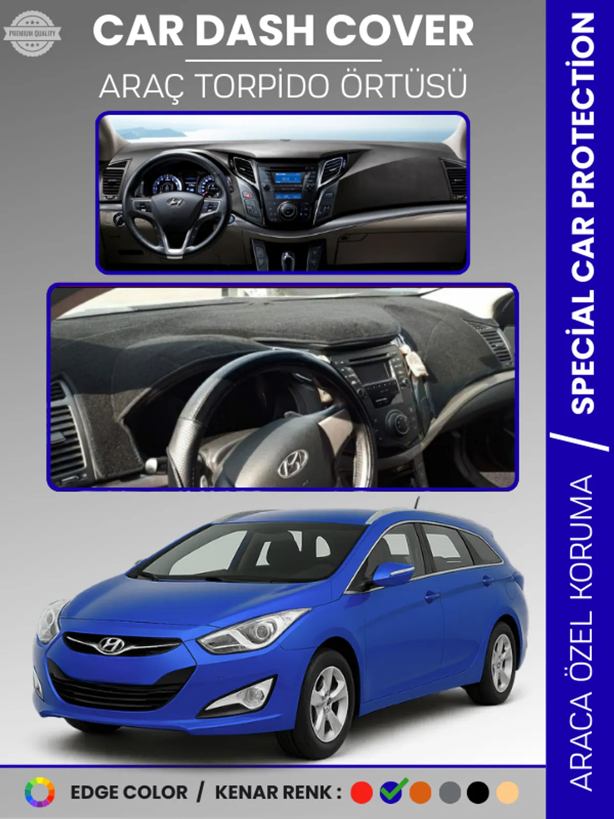 HYUNDAI i40 (2011-2019) Uyumlu Torpido Örtüsü Araca Özel Ön Göğüs Koruma