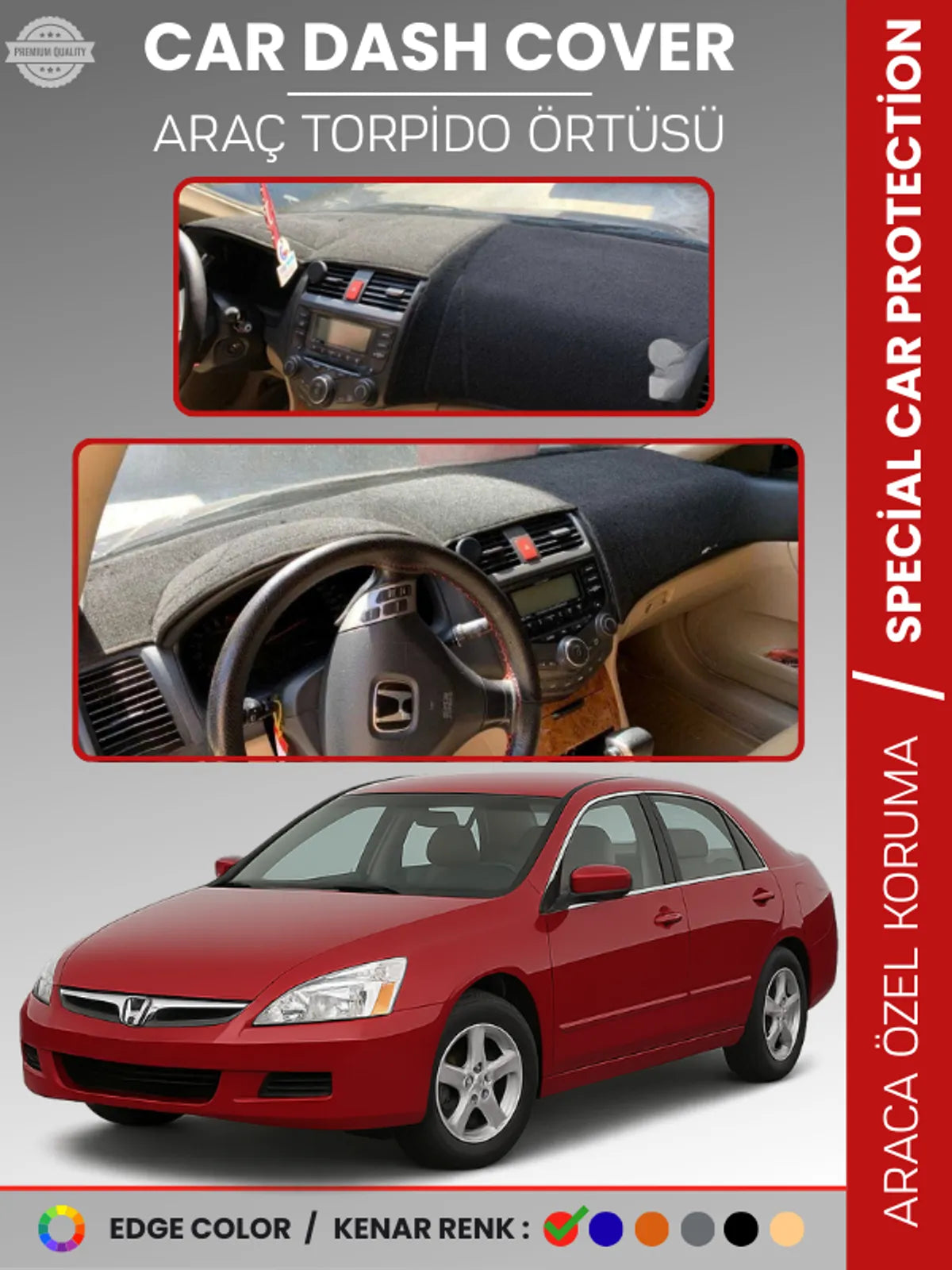 HONDA ACCORD (2002-2007) Uyumlu Torpido Örtüsü Araca Özel Ön Göğüs Koruma