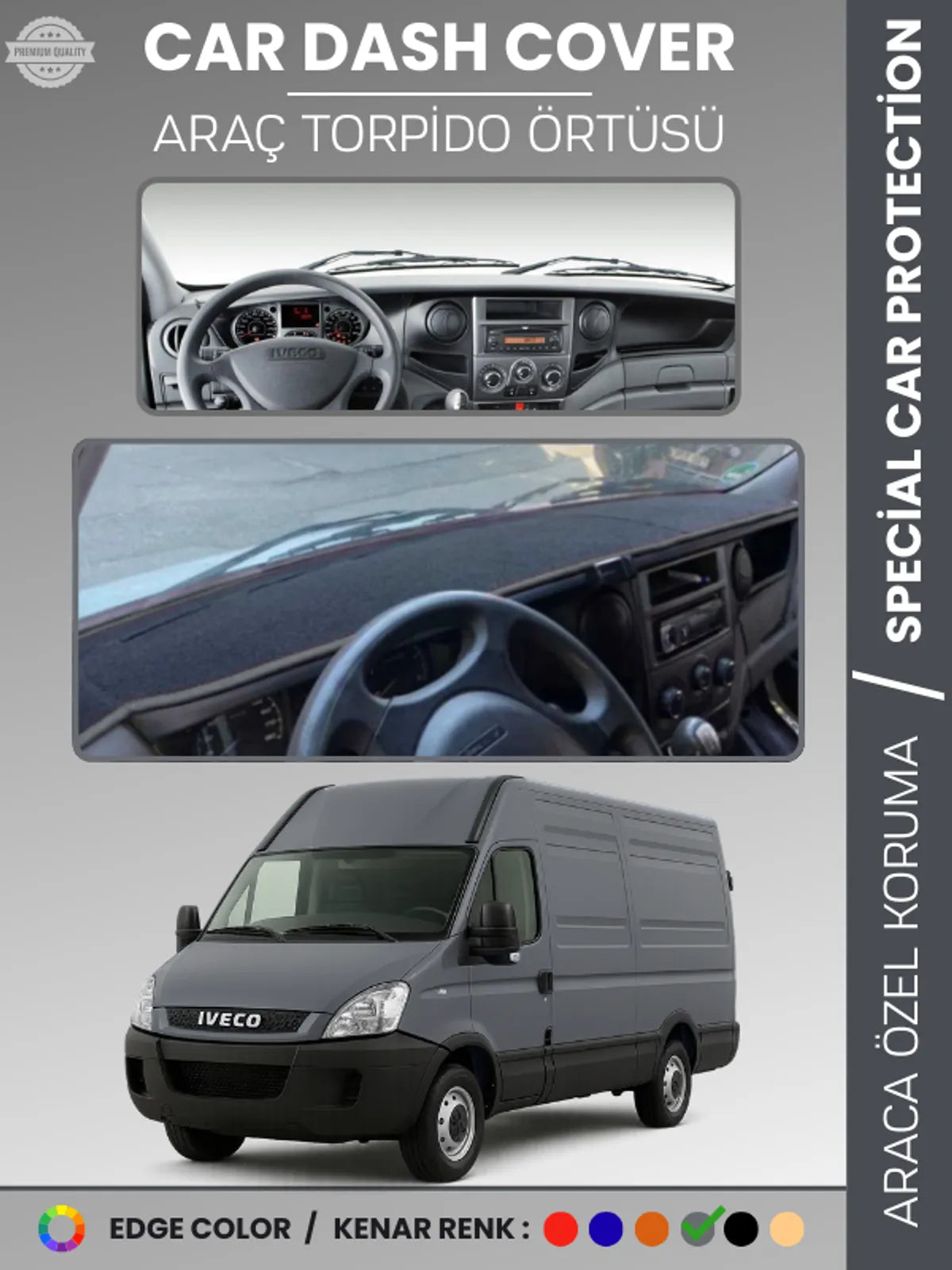 IVECO DAILY (2011-2014) Uyumlu Torpido Örtüsü Araca Özel Ön Göğüs Koruma