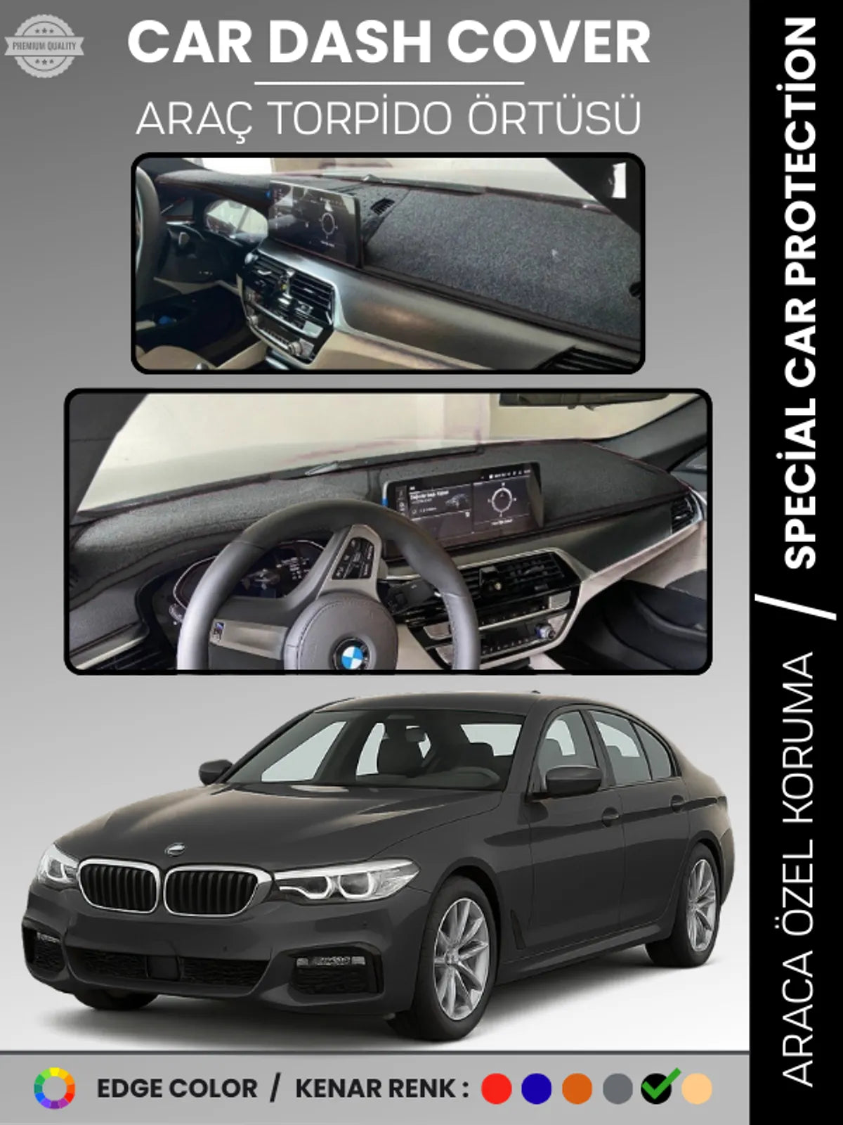BMW G30 G31 G38 (2017+) Uyumlu Torpido Örtüsü Araca Özel Ön Göğüs Koruma