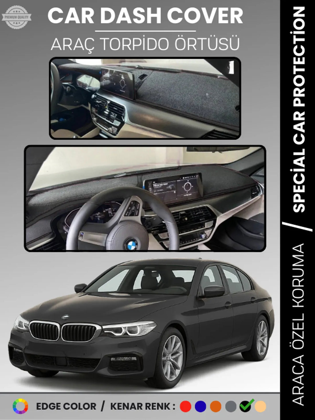 BMW G30 G31 G38 (2017+) Uyumlu Torpido Örtüsü Araca Özel Ön Göğüs Koruma
