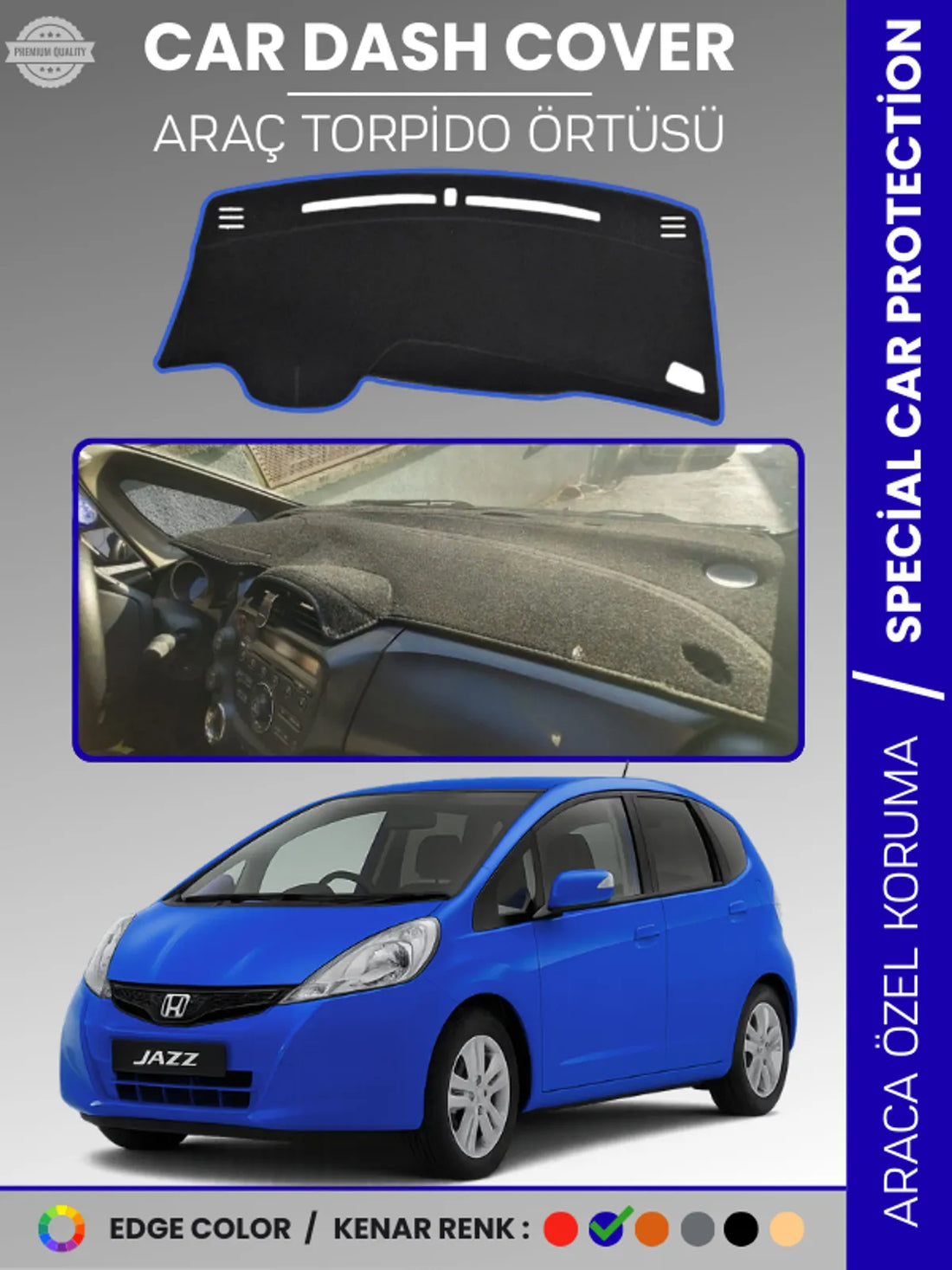 HONDA JAZZ (2009-2013) Uyumlu Torpido Örtüsü Araca Özel Ön Göğüs Koruma