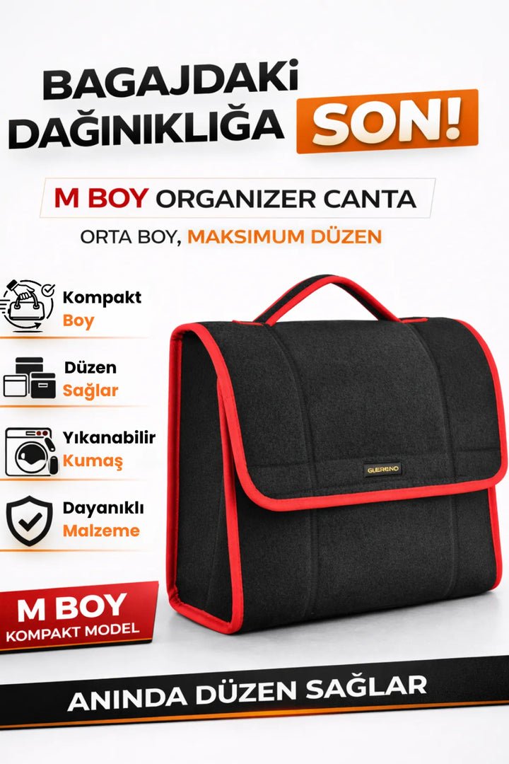 Oto Bagaj Çantası M Boy Kaymaz Cırt Bantlı Velur Kompakt Düzenleyici