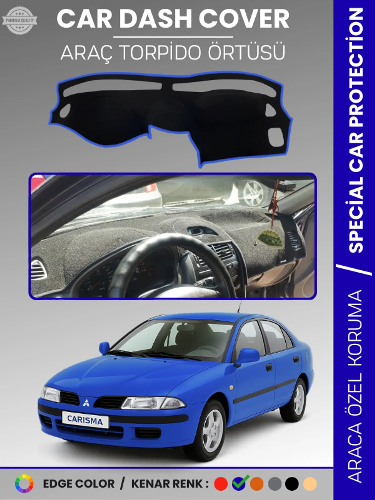 MITSUBISHI CARISMA KÜÇÜK EKRAN (1995-2004) Uyumlu Torpido Örtüsü Araca Özel Ön Göğüs Koruma