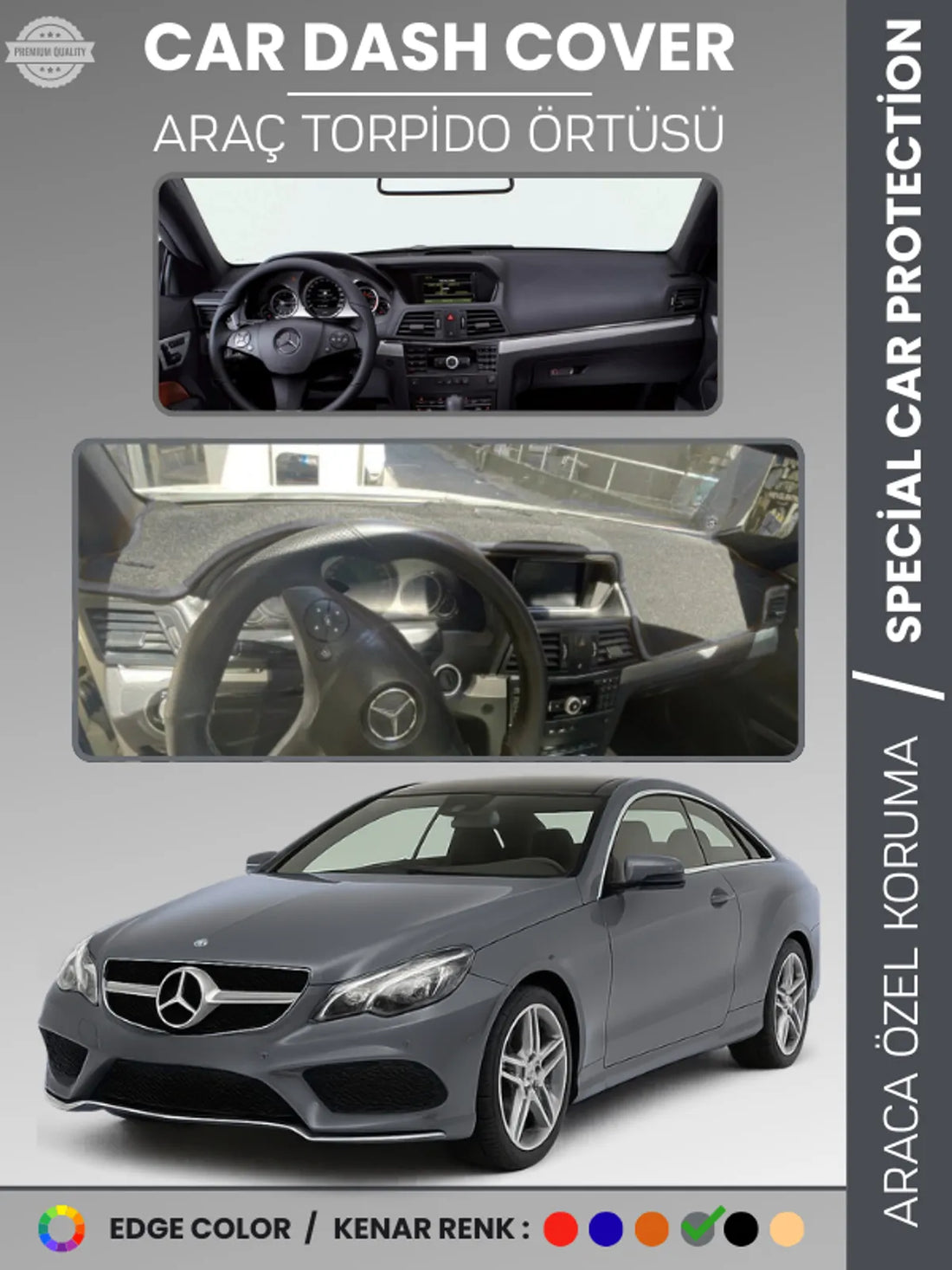 MERCEDES E CLASS COUPE C207 (2009-2017) Uyumlu Torpido Örtüsü Araca Özel Ön Göğüs Koruma