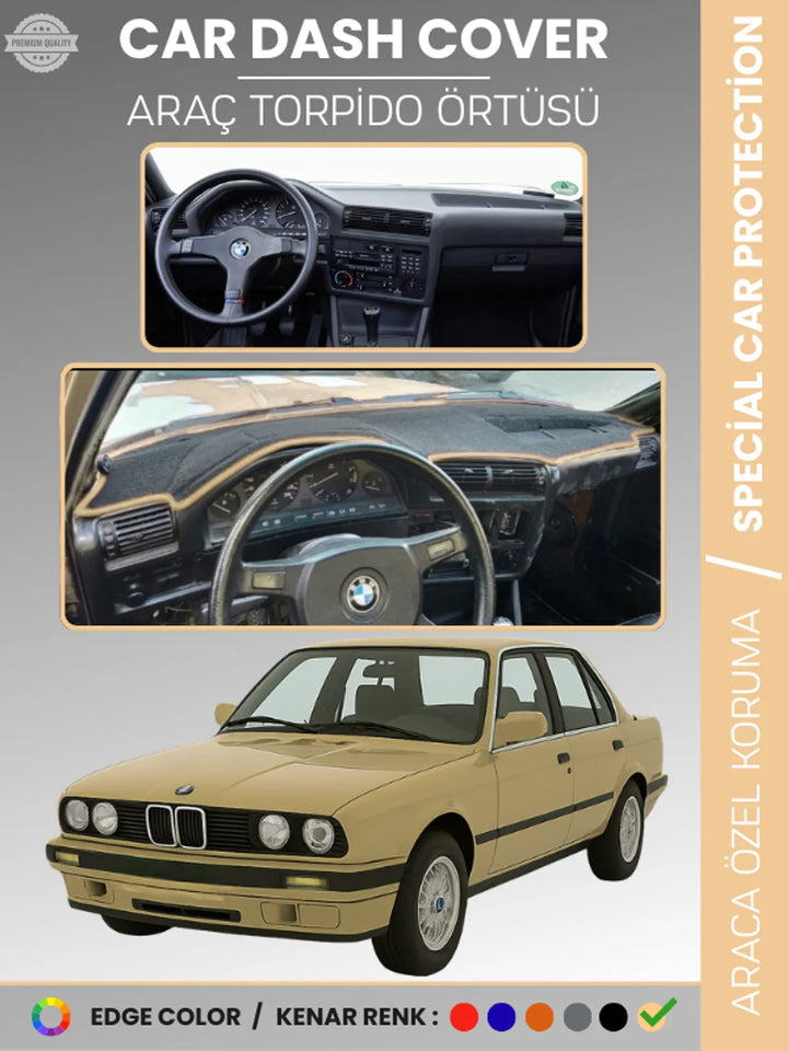 BMW E30 3 SERİSİ (1982-1991) Uyumlu Torpido Örtüsü Araca Özel Ön Göğüs Koruma