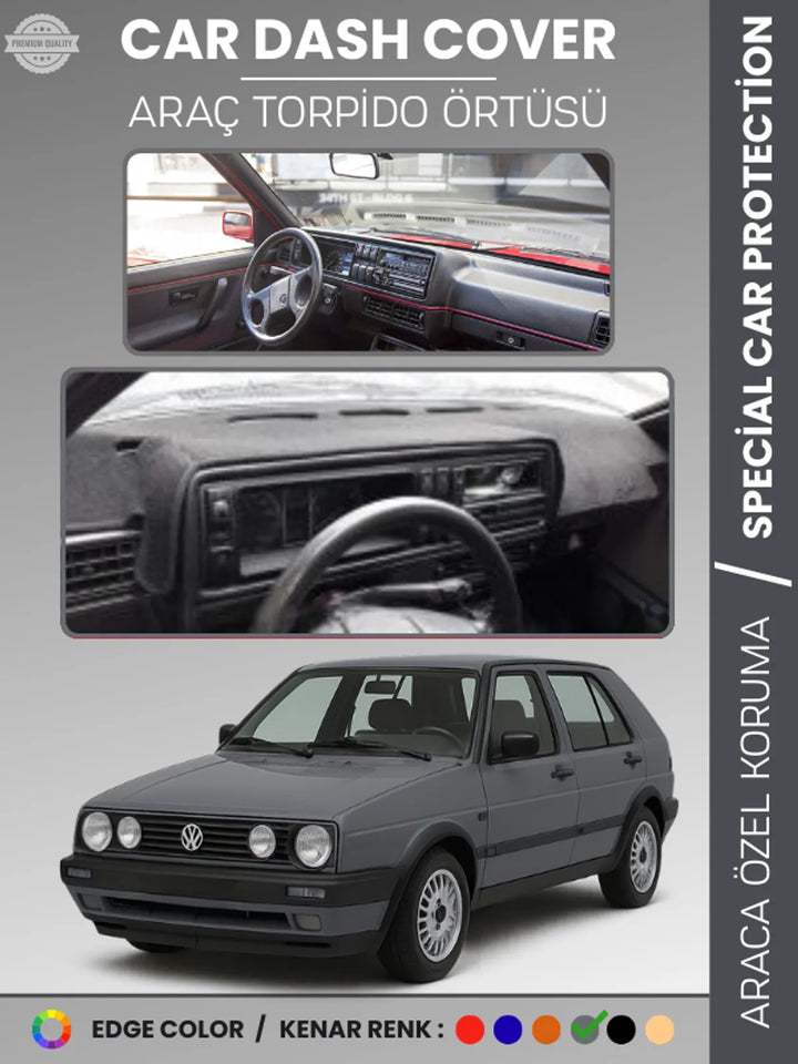 VOLKSWAGEN GOLF 2 MK2 (1983-1992) Uyumlu Torpido Örtüsü Araca Özel Ön Göğüs Koruma
