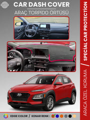 HYUNDAİ KONA (2020-2022) Uyumlu Torpido Örtüsü Araca Özel Ön Göğüs Koruma