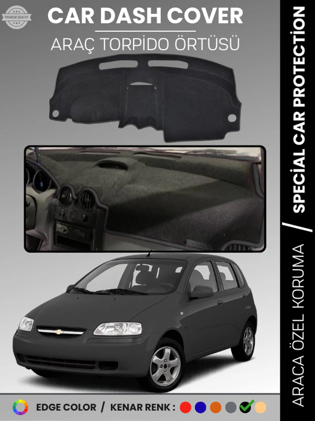 CHEVROLET KALOS Uyumlu Torpido Örtüsü Araca Özel Ön Göğüs Koruma
