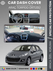 PEUGEOT 207 (2007-2012) Uyumlu Torpido Örtüsü Araca Özel Ön Göğüs Koruma