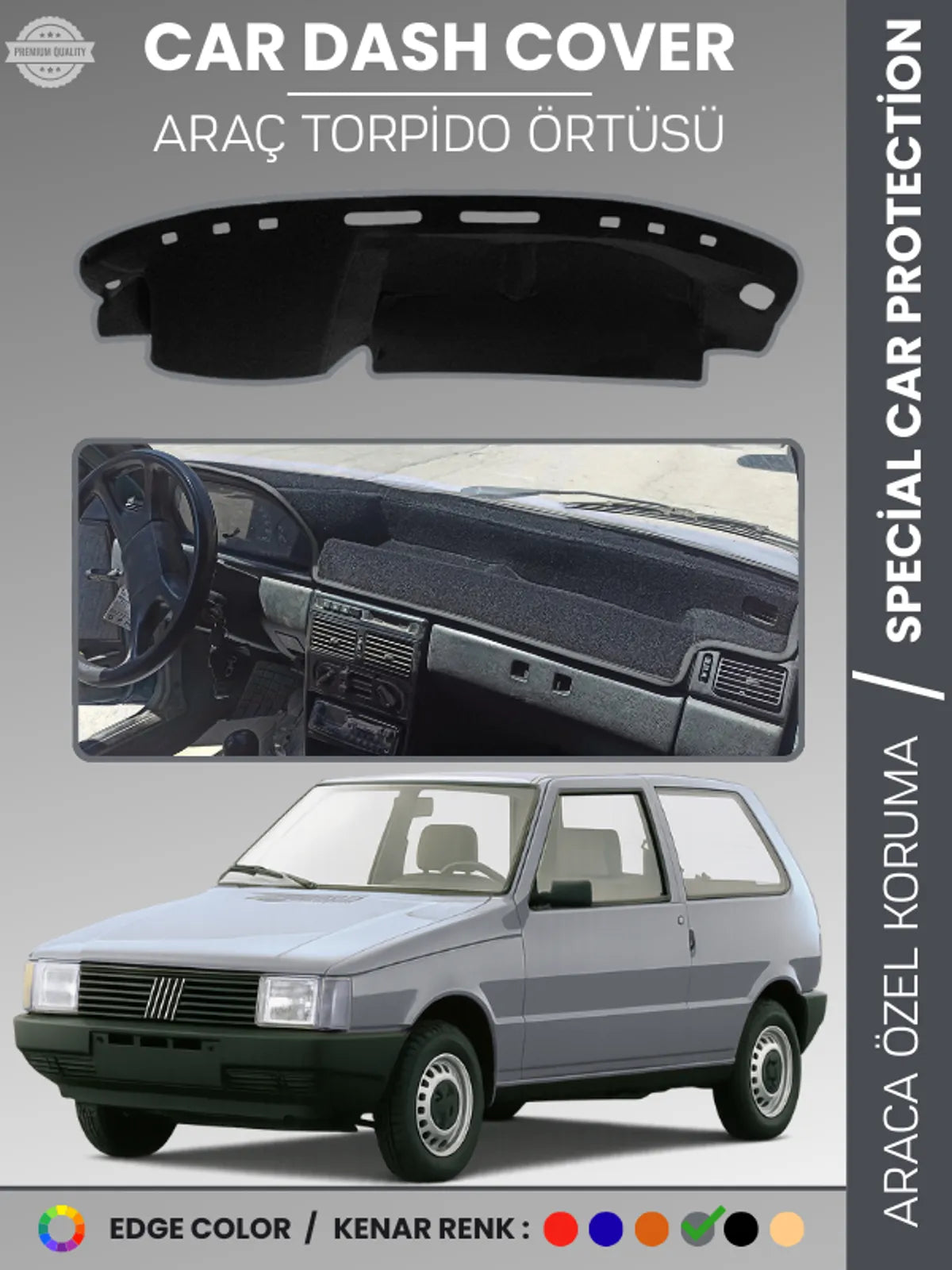 FIAT UNO 60,70 (1983-1995) Uyumlu Torpido Örtüsü Araca Özel Ön Göğüs Koruma