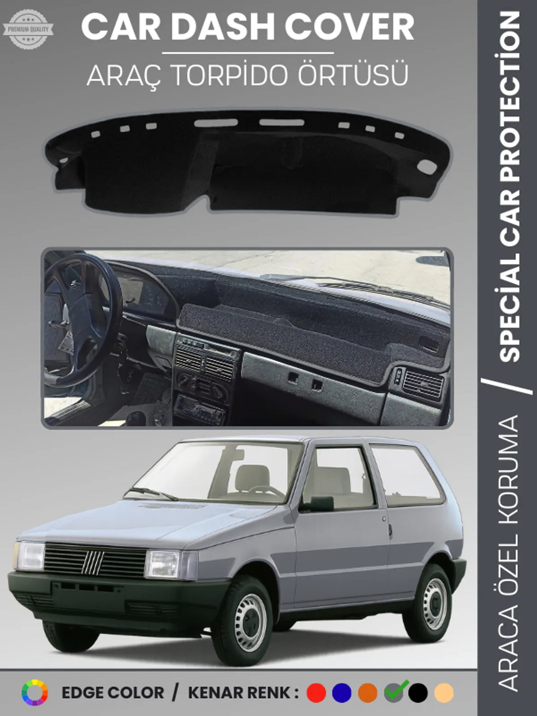 FIAT UNO 60,70 (1983-1995) Uyumlu Torpido Örtüsü Araca Özel Ön Göğüs Koruma