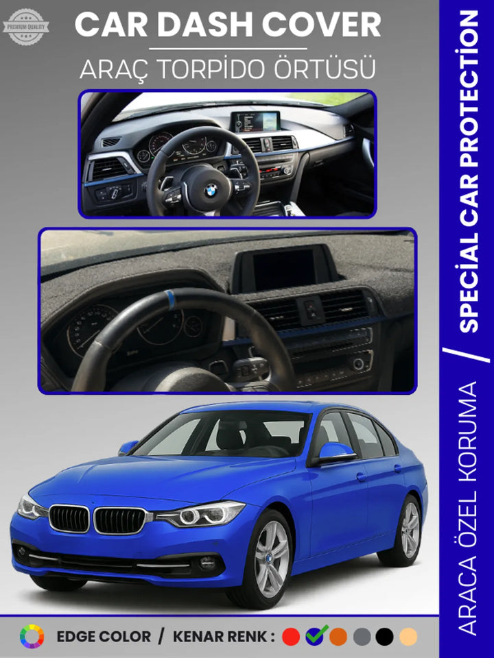 Bmw F30 (2013-2019) Uyumlu Torpido Örtüsü Araca Özel Ön Göğüs Koruma