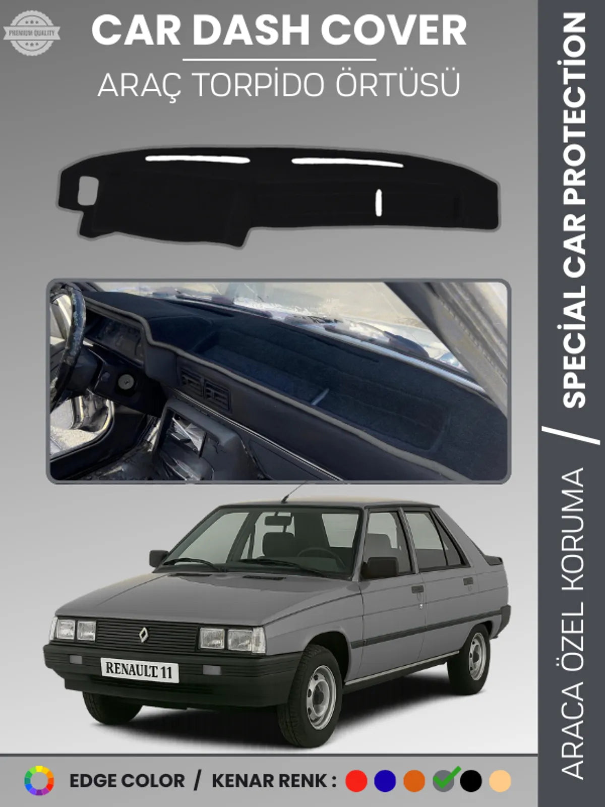 RENAULT 11 Uyumlu Torpido Örtüsü Araca Özel Ön Göğüs Koruma