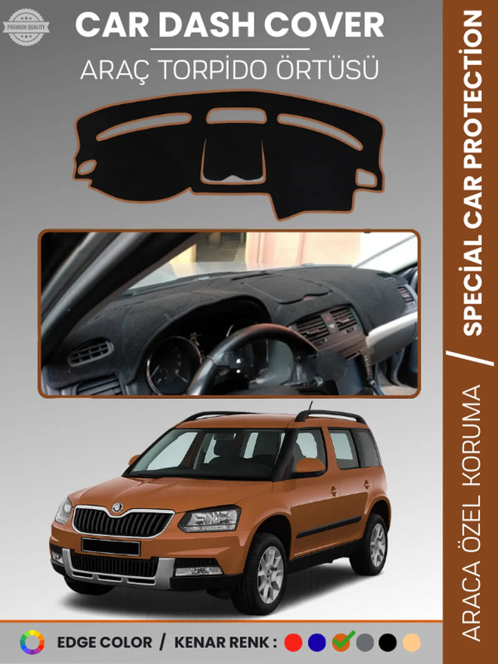 SKODA YETI (2009-2017) Uyumlu Torpido Örtüsü Araca Özel Ön Göğüs Koruma