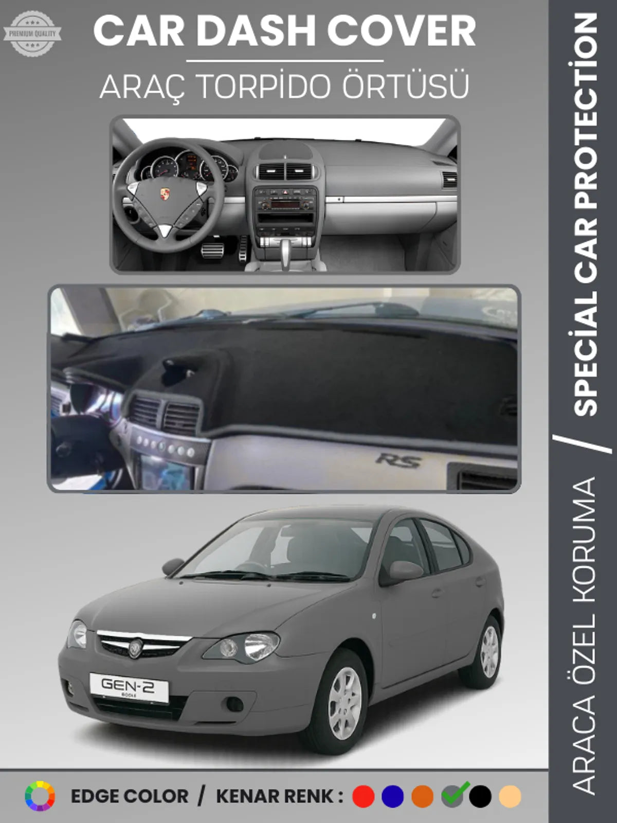 PROTON GEN-2 (2004-2011) Uyumlu Torpido Örtüsü Araca Özel Ön Göğüs Koruma