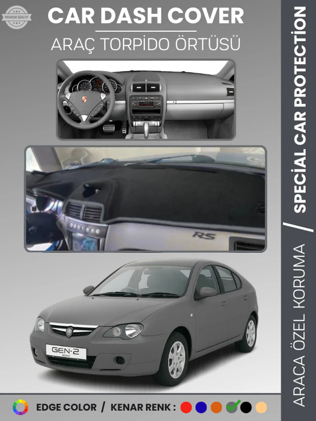 PROTON GEN-2 (2004-2011) Uyumlu Torpido Örtüsü Araca Özel Ön Göğüs Koruma