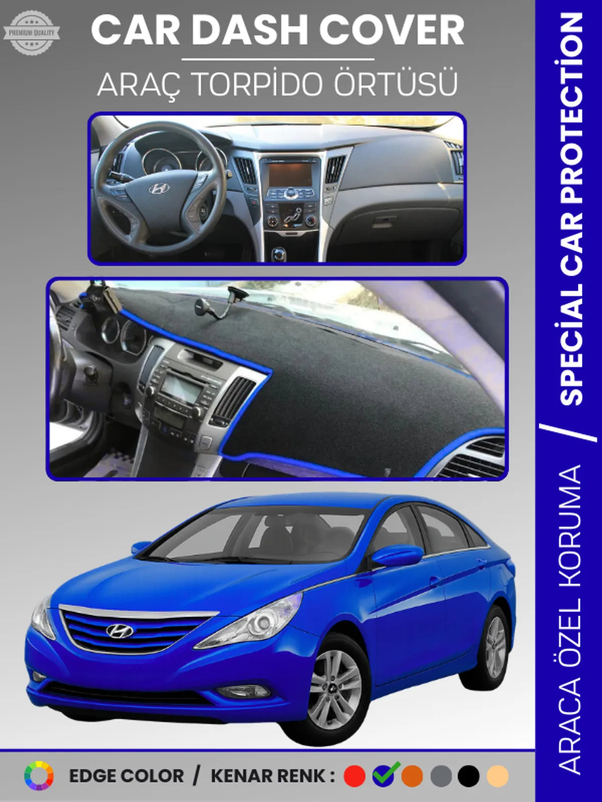 HYUNDAİ SONATA (2007-2012) Uyumlu Torpido Örtüsü Araca Özel Ön Göğüs Koruma