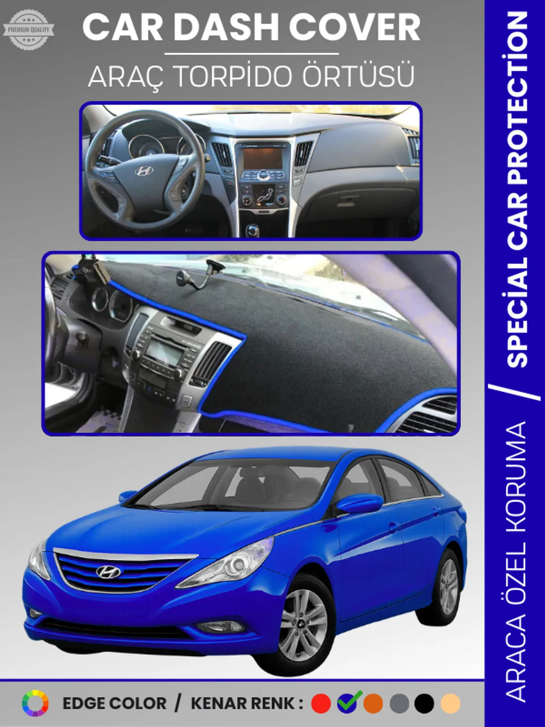 HYUNDAİ SONATA (2007-2012) Uyumlu Torpido Örtüsü Araca Özel Ön Göğüs Koruma