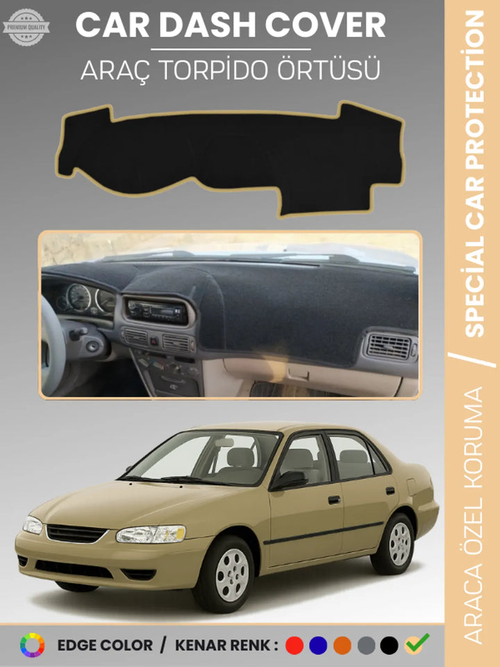 TOYOTA COROLLA E110 (1998-2002) Uyumlu Torpido Örtüsü Araca Özel Ön Göğüs Koruma